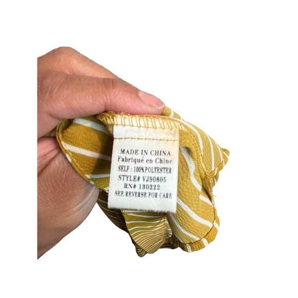 V ery j Striped Woven Duster Long Puff Sleeve,Ruffled Hem Line for - Picture 12 of 14